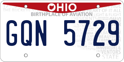 OH license plate GQN5729