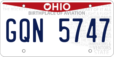 OH license plate GQN5747
