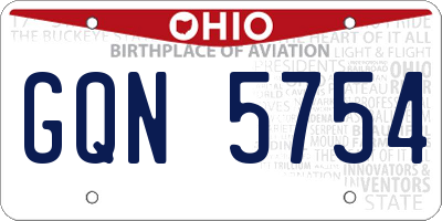 OH license plate GQN5754