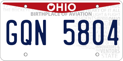 OH license plate GQN5804