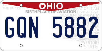 OH license plate GQN5882