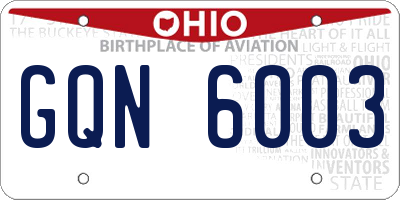 OH license plate GQN6003