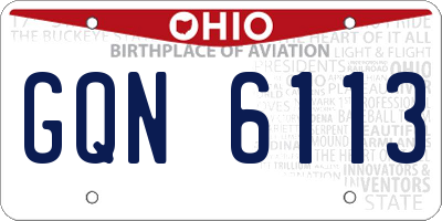 OH license plate GQN6113