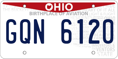 OH license plate GQN6120