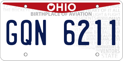 OH license plate GQN6211