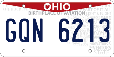 OH license plate GQN6213