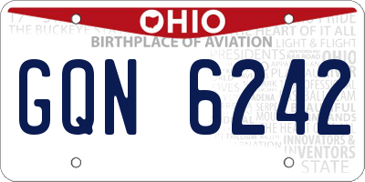 OH license plate GQN6242