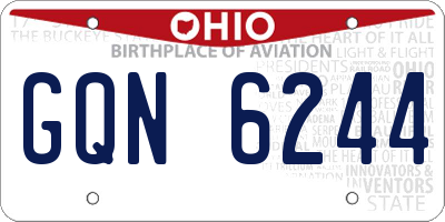 OH license plate GQN6244