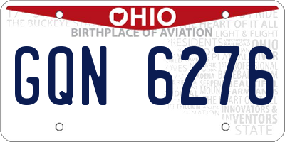 OH license plate GQN6276