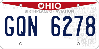 OH license plate GQN6278