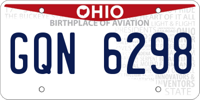 OH license plate GQN6298