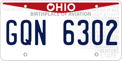 OH license plate GQN6302