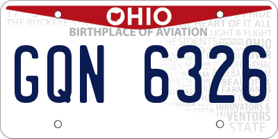 OH license plate GQN6326
