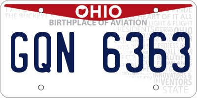 OH license plate GQN6363