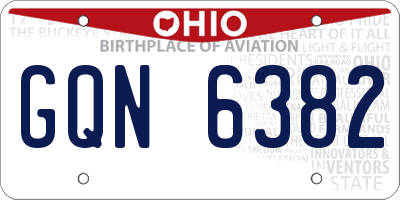 OH license plate GQN6382