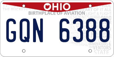 OH license plate GQN6388