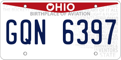 OH license plate GQN6397