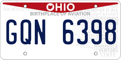 OH license plate GQN6398