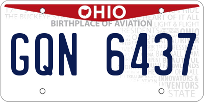 OH license plate GQN6437
