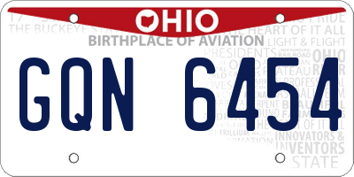 OH license plate GQN6454