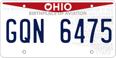 OH license plate GQN6475