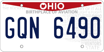 OH license plate GQN6490
