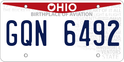 OH license plate GQN6492