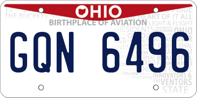 OH license plate GQN6496