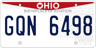 OH license plate GQN6498