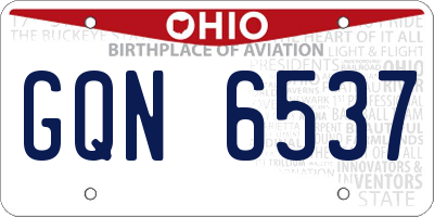 OH license plate GQN6537