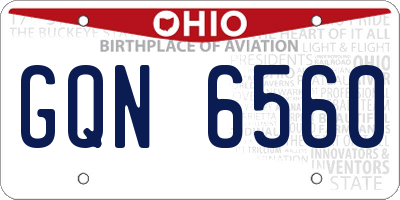 OH license plate GQN6560