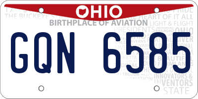 OH license plate GQN6585
