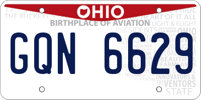 OH license plate GQN6629