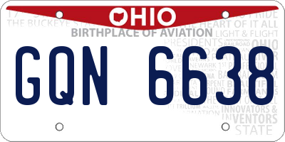 OH license plate GQN6638