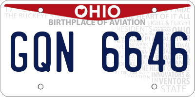 OH license plate GQN6646