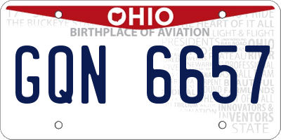 OH license plate GQN6657
