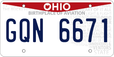 OH license plate GQN6671