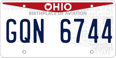 OH license plate GQN6744