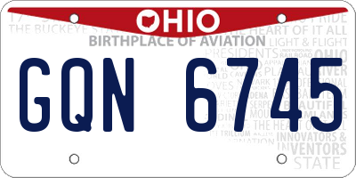 OH license plate GQN6745