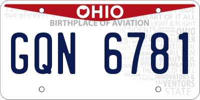 OH license plate GQN6781