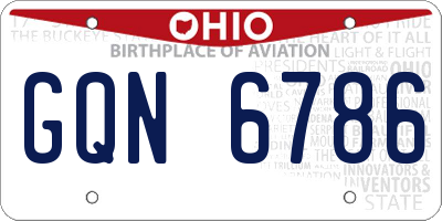 OH license plate GQN6786