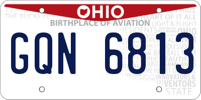 OH license plate GQN6813