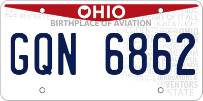 OH license plate GQN6862