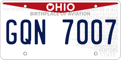 OH license plate GQN7007