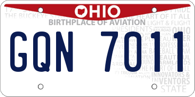 OH license plate GQN7011