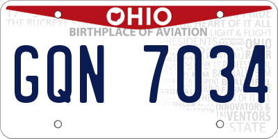 OH license plate GQN7034