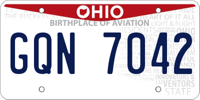 OH license plate GQN7042