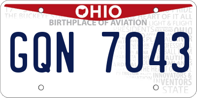OH license plate GQN7043