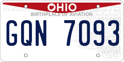 OH license plate GQN7093