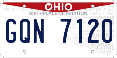 OH license plate GQN7120